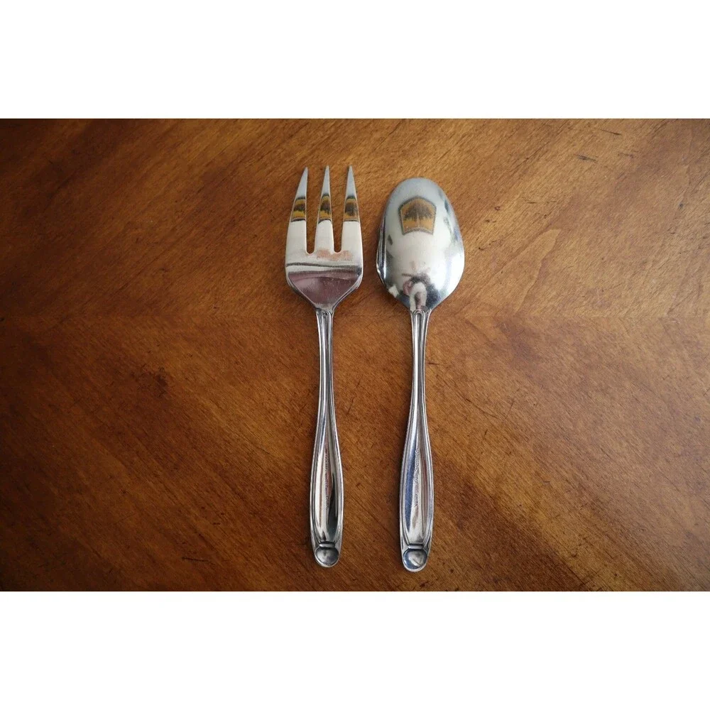 Lot Serving Spoon Fork Oneida Alexandria 18/0 China Stainless Glossy Flatware